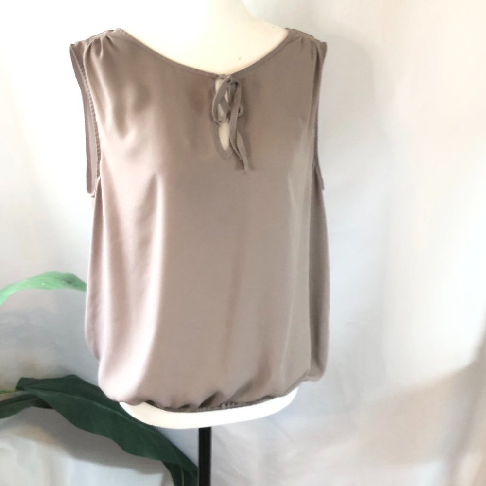 CHIC by Jacob |  Sleeveless Taupe Blouse (size L)